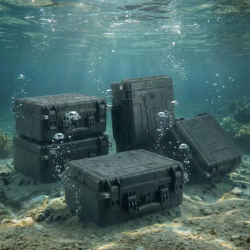 Полностью герметичный, пыленепроницаемый и водонепроницаемый жесткий бокс.